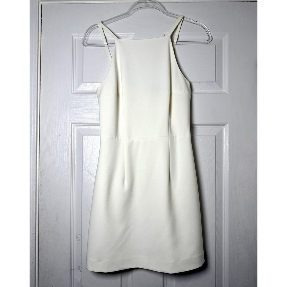 French Connection Ivory Sheath Mini Dress Cocktail Wedding Guest Size 2 - Picture 2 of 6